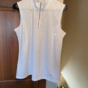 size Large Puma white sleeveless golf top
